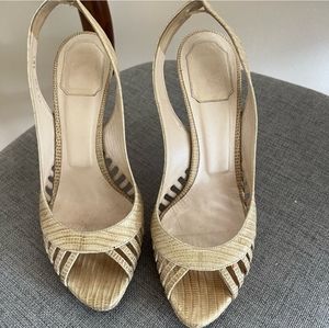 COPY - Christian Dior Snakeskin Leather Cutout sting back heels